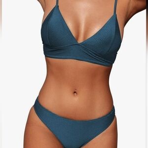 CUPSHE Women Bikini Set Solid Color Sexy Triangle Two Piece Swimsuit ❤️❤️